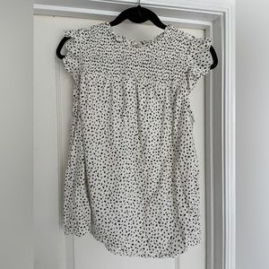 Old Navy smocked, ruffle sleeve top. Size Medium